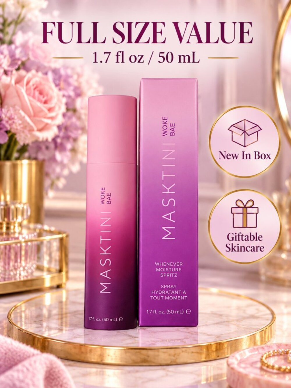 Masktini Woke Bae Whenever Moisture Spritz Spray 1.7 oz NIB - Picture 5 of 6